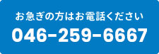 お急ぎの方はお電話ください 046-259-6667